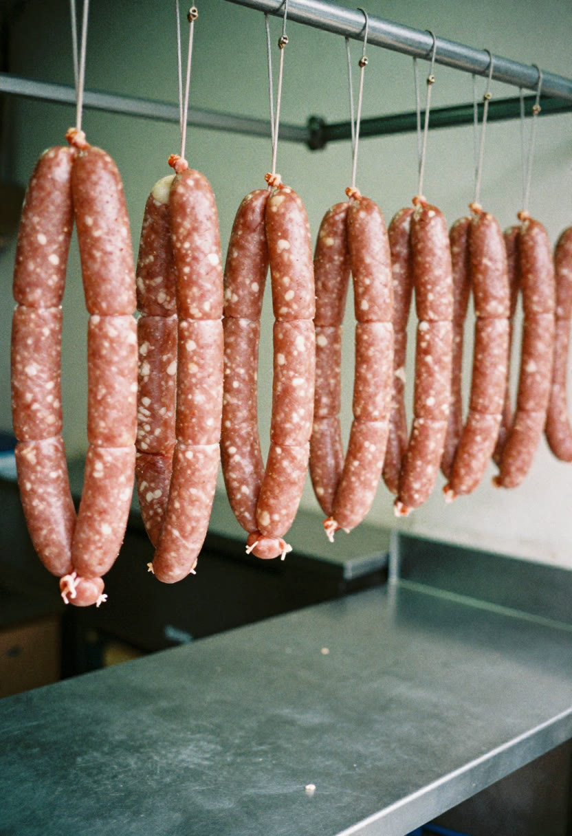 Sausages made out the back