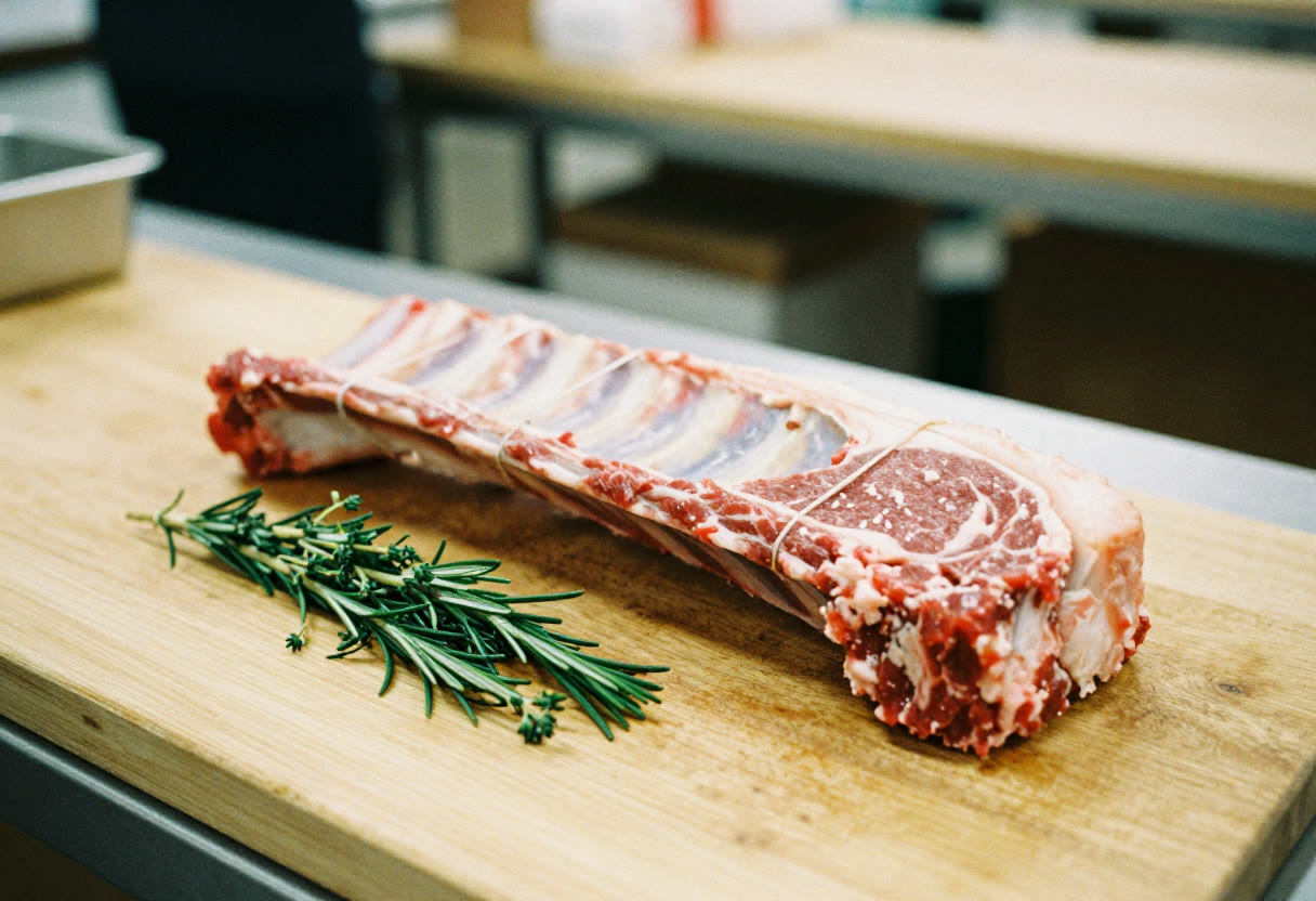 A rib of beef, ready for Christmas